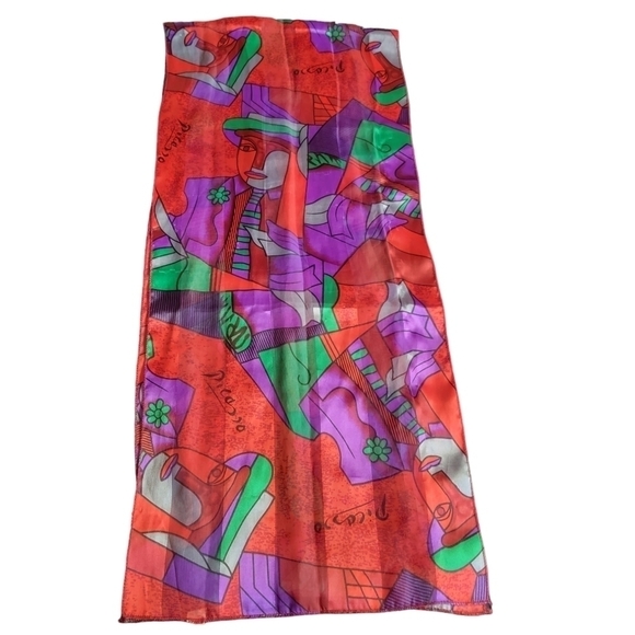 Picasso Abstract Multicolor Face Scarf Art To Wear - Picture 1 of 4